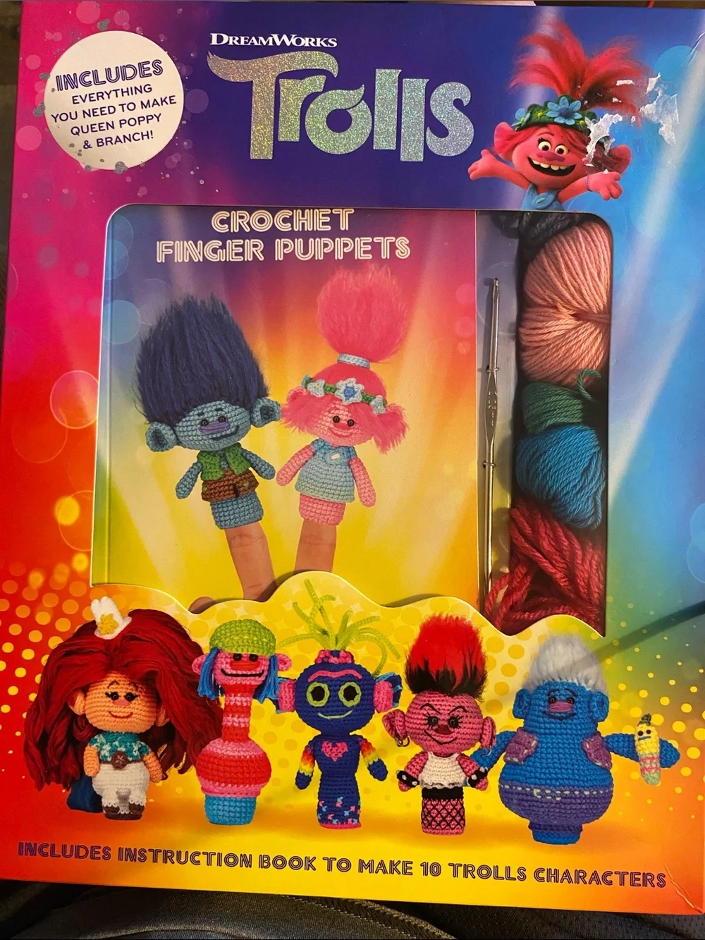 DreamWorks Trolls Crochet Finger Puppet kit - 10 designs.
